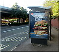 ST3089 : BBQ Bacon Stack advert on a Malpas Road bus shelter, Crindau, Newport by Jaggery