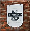 Stanpart sign on wall of The Bridge Garage, Sedlescombe