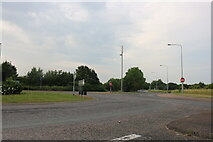 TL2071 : Roundabout on Thrapston Road, Brampton by David Howard