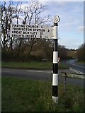 TM0723 : Direction Sign – Signpost on the A133 Clacton Road in Frating parish by John V Nicholls