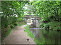 SE0915 : Canal towpath near Linthwaite, Huddersfield by Malc McDonald