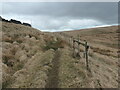 SD9714 : Fence stile alongside the bridleway, Windy Hill by Christine Johnstone