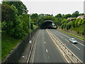 The A629 crossing under the M62, Ainley Top, Elland