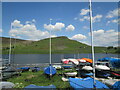 SD9954 : Sailing  Club  boat  park.  Embsay  Reservoir by Martin Dawes