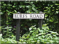 Bures Road sign