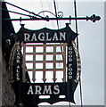 Raglan Arms name sign, Llandenny, Monmouthshire