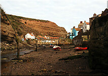NZ7818 : Staithes Beck at low tide by habiloid