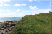 NO7153 : Boddin Point showing part of the old limekilns, Angus by Andrew Diack