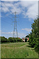 Park and pylon by Lower Green in Coven, Staffordshire