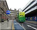 Separated bus and cycle lanes, Meadowside, Dundee