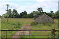ST3899 : Agricultural building by Usk Valley Walk by M J Roscoe