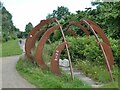 Art installation beside the Bowes Railway Path