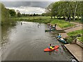 SP2965 : Scout leaders take to the water, St Nicholas Park, Warwick by Robin Stott