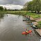 Scout leaders take to the water, St Nicholas Park, Warwick