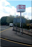 ST3088 : Bilingual railway station name sign, Queensway, Newport by Jaggery