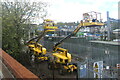 ST3088 : Yellow Pod-Trak hoists, Newport by Jaggery