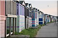 Beach huts on the promenade at Swalecliffe