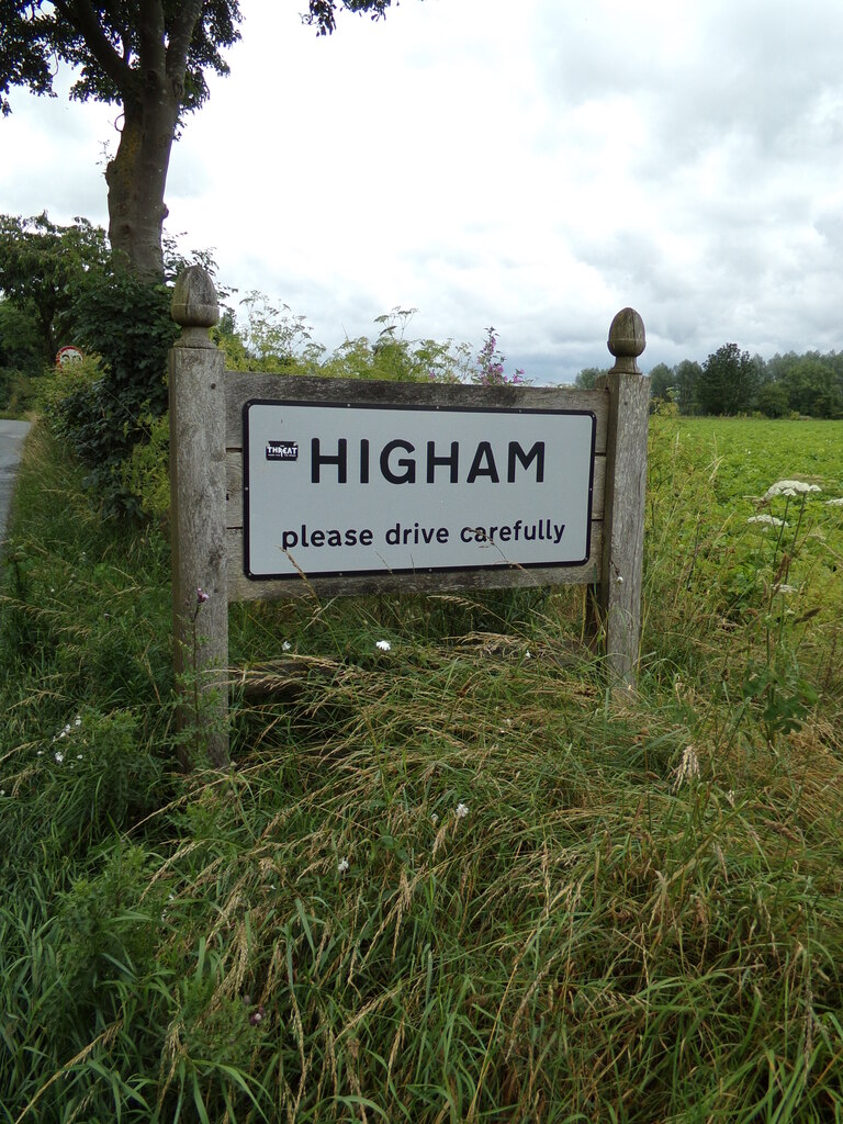 Higham Village Name sign © Geographer :: Geograph Britain and Ireland