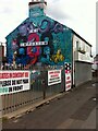 Mural of antique dealer and sandwich bar, Foleshill Road, Coventry