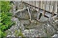 Cilgerran Castle: The Drawbridge Pit and bridge providing access to the castle