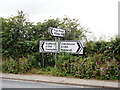 Signpost on  the A134 Honey Tye