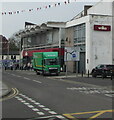 SS9079 : Green Tuffnells parcels lorry, Brackla Street, Bridgend by Jaggery