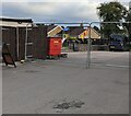 ST3090 : Temporary barriers across the entrance to the Three Horseshoes beer garden, Malpas, Newport by Jaggery