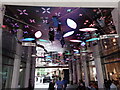 View of coloured lights on the ceiling of St. Martin