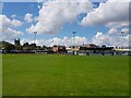 Pershore Town football ground with Abbey 