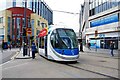 West Midlands Metro tram no. 18 entering Corporation Street, Birmingham