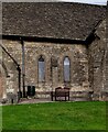 Wooden bench at the edge of St Joseph