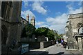 Rochester Cathedral: cyclists within the precincts