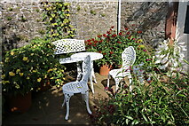 NX6851 : Table and Chairs in the Garden by Billy McCrorie