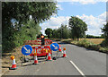 Waterbeach: roadworks on Car Dyke Road