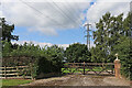 Gate and power lines near Trimpley