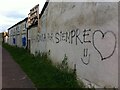 Maradona for Ever: Memorial graffiti in Spanish, by the towpath of the Coventry Canal