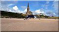 NZ3670 : St. George's Church and The View cafe seen from Long Sands, Tynemouth by habiloid