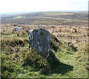 SX6881 : Old Boundary Marker north of Birch Tor, North Bovey parish by A Rosevear