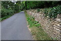 Dry stone wall on the lane by Copse Hill