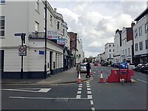SP3166 : Partial closure of Warwick Street, west side, Royal Leamington Spa by Robin Stott
