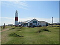 SY6768 : Portland Bill lighthouse and Lobster Pot restaurant by Malc McDonald