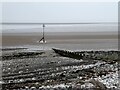 Groyne and beach at Skinburness