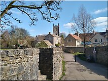 ST7345 : Nunney Village & Church by Kevin Pearson