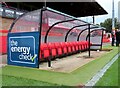 The home dugout at the Jonny-Rocks Stadium