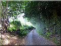 Steep road down from the moorland