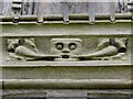 Carving on the porch of St Dyfnog