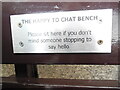SP3165 : Inscription Notice on Bench at Leamington Spa Station by David Hillas