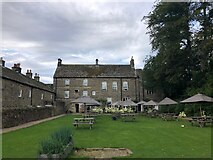 NY9650 : Beer Garden, Lord Crewe Arms by Philip Cornwall