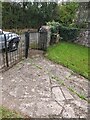 Kissing gate across the churchyard exit path, Gwernesney, Monmouthshire