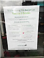 TQ0991 : Lloyds Bank closure notice in Northwood, Middx by David Hillas